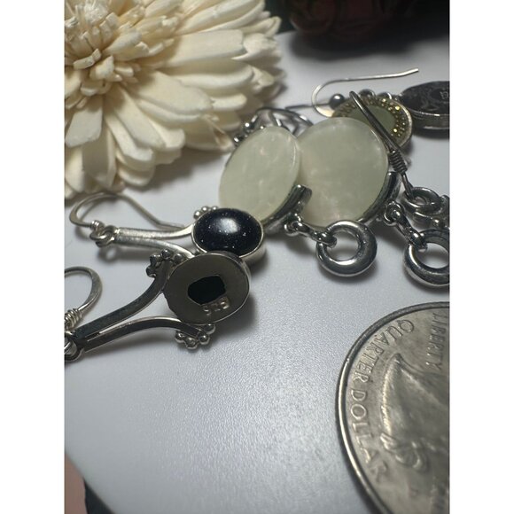 LOT of 5 Pairs of Sterling Silver Dangle Earrings - Picture 6 of 8